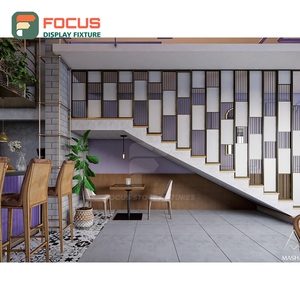 Commercial Cafe Service <b>Counter</b> Laminate Wood Finish Barista Service Zone Storefront Service <b>Counter</b> - Product Image 4