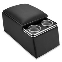 Boîte de rangement universelle pour accoudoir de console centrale arrière avec porte-gobelets et coussin doux