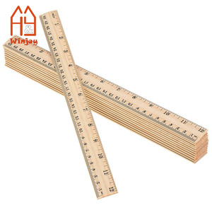 Règle en bois naturel de 30 cm, règle de mesure double face avec logo personnalisé, papeterie scolaire et de bureau pour étudiants, vente en gros - Product Image 2