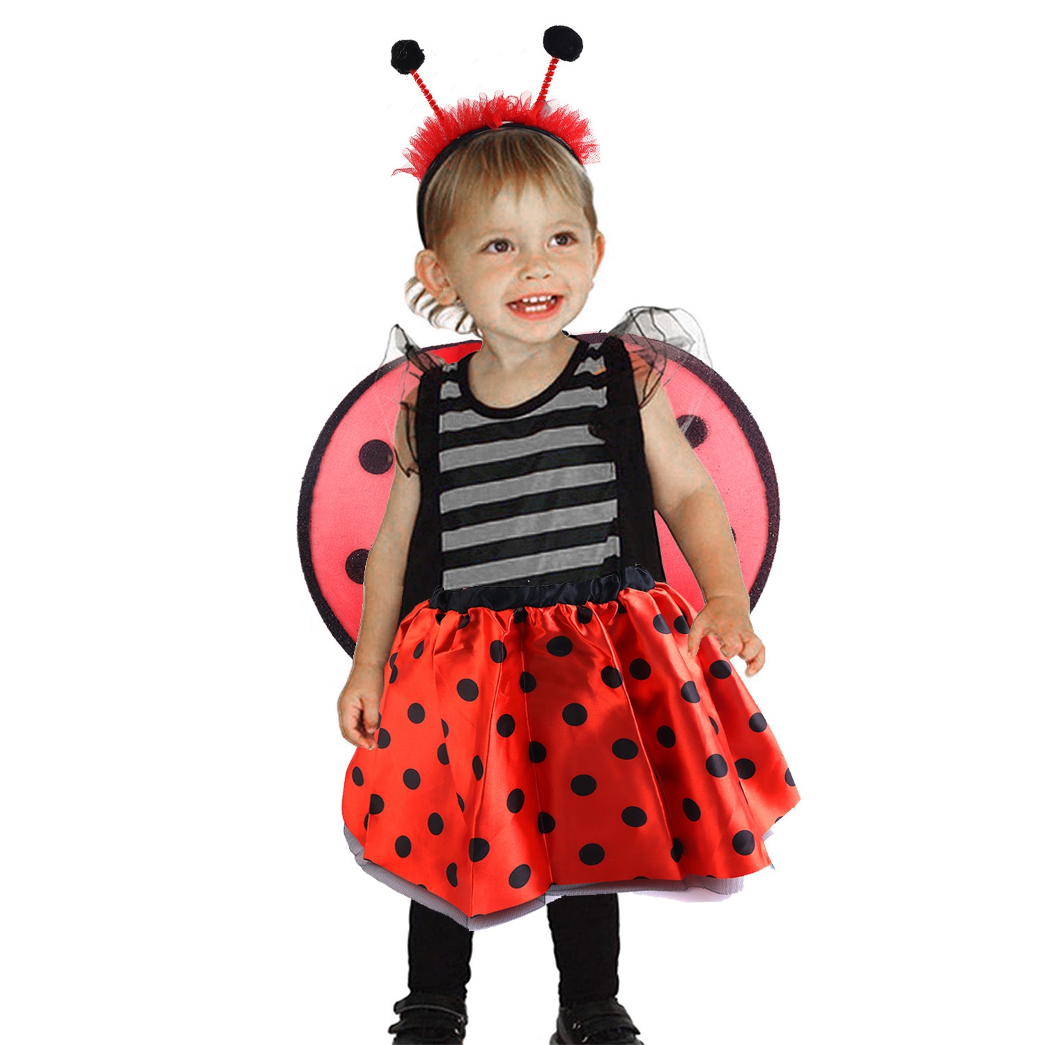 Halloween Girls Princess Dress up Trunk Seasons Trading Ladybug Fairy Costume for Little Girls Toddlers Age 3-7