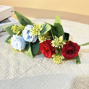 Mini bonsaï de rose artificielle dans un petit pot carré pour décoration de mariage - Product Image 4