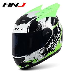 HNJヘルメットManufatore卸売格安価格ヘルメットオートバイフルフェイスホーン取り外し可能スタイリッシュなロードライディングヘッドセーフティギア - Product Image 5