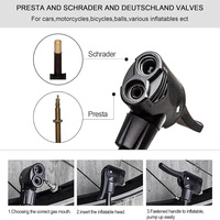 Pompe à pied portable OEM pour gonflage de pneus de voiture, double cylindre en aluminium, cadre en acier, tuyau en caoutchouc de 65 cm