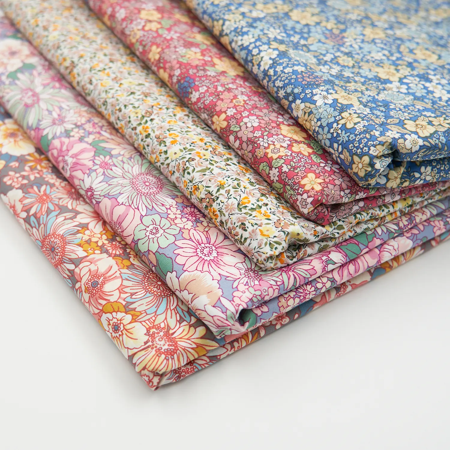 Tela popelina de algodón con estampado de flores pequeñas, tejido suave chino para tela y colcha