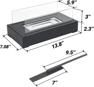 Modern Rectangular <b>Table</b> Ethanol Fireplace Bioethanol <b>Fire</b> <b>Pit</b> for Indoor and <b>Outdoor</b> Use Mail Order Packing - Product Image 3