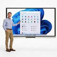 Pizarra Interactiva Inteligente EIBOARD de 75 Pulgadas, 4K LED Infrarroja, Pantalla Táctil de 20 Puntos, Sistema Operativo Dual, para Enseñanza Escolar, OEM