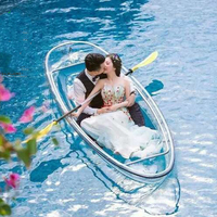 Bateau en cristal transparent, accessoires de photographie de voyage en famille, parc aquatique décoratif de luxe en gros