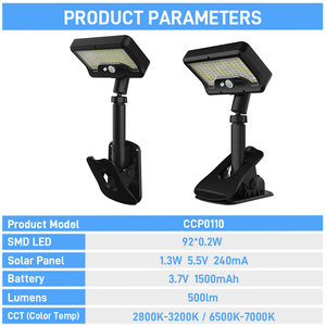 Lámpara Solar Solarup con Sensor <span class=keywords><strong>de</strong></span> Movimiento para Exteriores, Valla/Patio Trasero, IP65, 92 LED, 500LM, <span class=keywords><strong>Seguridad</strong></span>, Montaje en Terraza/Canalón, Reflector con Sensor <span class=keywords><strong>de</strong></span> Movimiento - Product Image 3