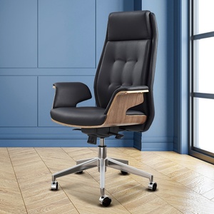 Wholesale China Black Ergonomic <b>Desk</b> Executive Chair CEO PU Leather Office Chair - Product Image 4
