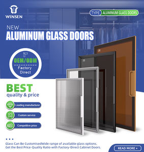 Winsen AGD-021 Marco de Puerta de Gabinete de Aleación de Aluminio 6063-T5 con Frente de Vidrio de Foshan, Marco Cuadrado Negro Extruido, Manija Integrada Doble - Product Image 6