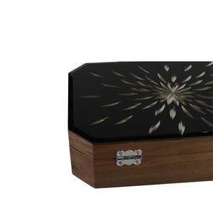 Caja de Joyería de Madera Sólida de Lujo para el Hogar, con Cerradura Electrónica de Huella Digital, Forma Octogonal Personalizada, de Nogal, Marca DS - Product Image 5