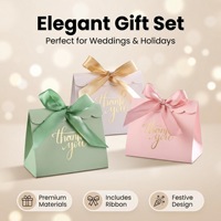 Boîtes et sacs cadeaux en papier recyclable personnalisés, mini paquet de bonbons avec ruban, ensemble de cadeaux alimentaires pour mariage