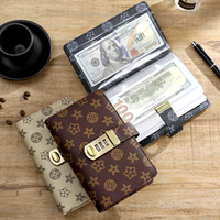 Carnet d'agenda d'épargne personnalisé à couverture rigide en cuir durable avec serrure à combinaison