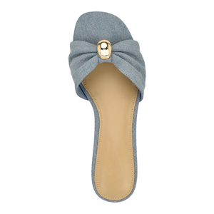 Sandalias de Verano para Mujer, Tacón Cuadrado, Mules con Tacón, Punta Redonda Abierta, Sandalias Casuales con Tira Trasera, Estilo Slip-On - Product Image 3