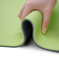 Tapis de yoga TPE personnalisé avec logo imprimé, vente en gros, écologique, épais, double couche, pliable, antidérapant, pour yoga chaud, pilates, universel