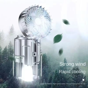 Ventilador de Camping Portátil Recargable 3 en 1, Lámpara Solar LED de Emergencia, Banco de Energía, Linterna para Exteriores, para Uso en Tiendas de Campaña y Senderismo - Product Image 1