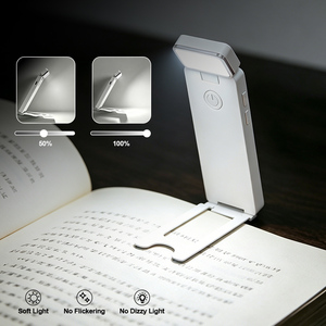 Custom Color Clip LED Foldable Book Light Voice Control Rechargeable Portable Reading Mini <b>Lamp</b> 2700K Soft Warm White 80 Ra OEM - Product Image 2