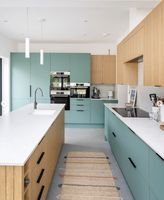 Kabinet kustom Pastoral Italia nada hangat, Penyimpanan kabinet Set penuh, gaya terbuka, untuk rumah besar
