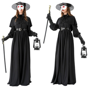 大人向けパンクスタイルのアサシン風コスチューム、ペスト医師コスチューム、くちばし付きジャンプスーツ、ハロウィンコスプレ用、ベスト、ドレス、パンツ付き - Product Image 3