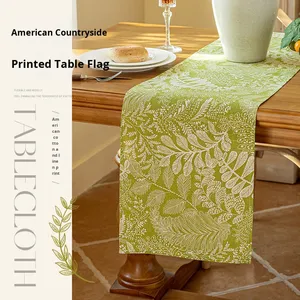 <span class=keywords><strong>Tovaglia</strong></span> Decorativa in <span class=keywords><strong>Cotone</strong></span> con Motivo a Foglie, Stile Lussuoso e Raffinato, Forma Allungata - Product Image 2