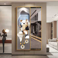 Miroir mural décoratif de style moderne minimaliste, peinture aquarelle, miroir de pleine longueur caché, peinture murale
