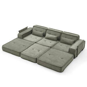 <span class=keywords><strong>โซฟา</strong></span>ผ้าทรงตัวแอลแบบโมดูลาร์สไตล์วาบิซาบิ <span class=keywords><strong>มือ</strong></span><span class=keywords><strong>สอง</strong></span> บีบอัดสุญญากาศ แบบสามที่นั่ง ทรงบล็อกเต้าหู้ ถอดซักได้ - Product Image 5