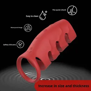 ของเล่นทางเพศแบบสั่นพร้อมรีโมทคอนโทรลสำหรับผู้ชาย ช่วยชะลอการหลั่ง ทำจากซิลิโคนนุ่ม พร้อมห่วงรัดองคชาตสำหรับคู่รัก - Product Image 3