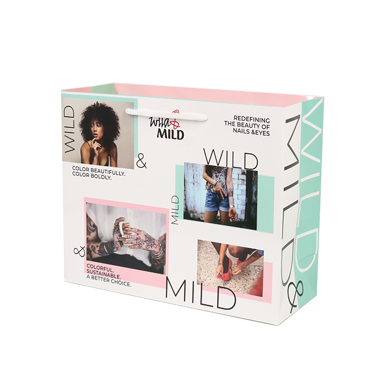 White luxury give away for customer thank you perfume gift bag with handle