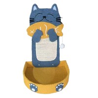 Griffoir mural pour chat de type dessin animé, griffoir en sisal sur pied, lit pour chat, jouet à suspendre avec balle, écologique et durable pour chat