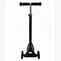 Trottinette pour enfants LS-304B en acier, hauteur réglable, 3-6 ans, trois roues, éclairage LED, charge maximale 65 kg, frein arrière, roulements ABEC-7 en PU/PVC
