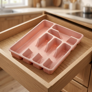 CATEEM MRD402 Rose Gold Eco-Friendly Large Plastic Multifunction Cutlery Holder <b>Organizer</b> for <b>Kitchen</b> Storage Rack - Product Image 2