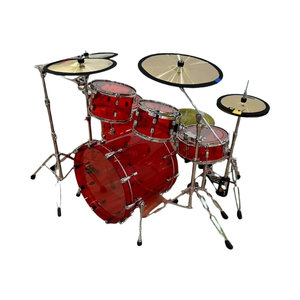 Juego <span class=keywords><strong>de</strong></span> Batería <span class=keywords><strong>de</strong></span> Jazz Clásico Profesional con Caja <span class=keywords><strong>de</strong></span> Acrílico, Parches <span class=keywords><strong>de</strong></span> Papel Encerado, Ajustable, Doble Capa, 5 Tambores y 4 Platillos para Adultos - Product Image 4