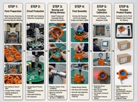 Detector de Gas Inflamable Independiente Naranja, Analizador de Gas Combustible (Metano, Propano) con Alarma Audible y Visual de Aleación de Aluminio
