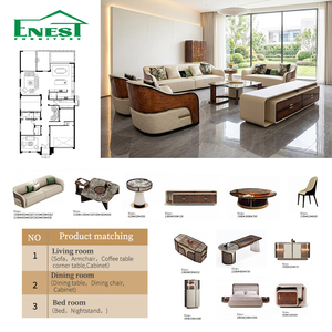 Set di Divani in Pelle e Legno di Palissandro Italiano di Lusso con Mobile TV e Tavolino da Caffè, Arredamento Premium per Soluzioni di Arredo Soggiorno per Hotel e Ville - Product Image 4