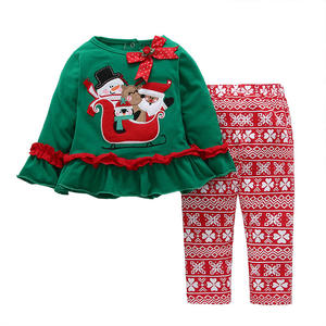 Ropa Navideña para Niños, Conjuntos de Invierno para Bebés Niñas, Traje de Santa de 2 Piezas con Pantalones de Algodón y Leggings, China - Product Image 1