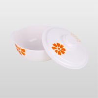 Ensemble de vaisselle en mélamine avec logo personnalisé, motif floral, 12 bols ronds incassables pour le service alimentaire