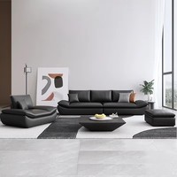 Ensemble de canapés en cuir de luxe moderne pour salon, bureau à domicile, chambre et usage hospitalier - Design modulaire, mobilier commercial
