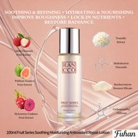 Natuurlijke Biologische Fruit Hydraterende Antioxidanten Herstellende Gezichtslotion Tremella Dragon Pitaya Litchi Guava Extract Gist Hydraterend