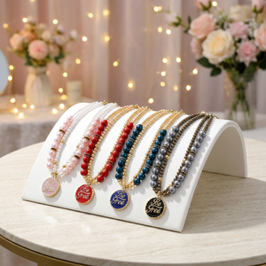 Collier de luxe pour chien en perles, élégant collier double couche pour animaux de compagnie, bijou avec pendentif en émail, ras-de-cou pour mariage et fête, pour petits chiens et chats, avec <span class=keywords><strong>lettre</strong></span> - Product Image 1