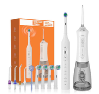 Set Irigator Oral 2 in 1 & Sikat Gigi Elektrik Berputar, Dapat Diisi Ulang via USB, Set Kombinasi Water Flosser IPX7 Logo Kustom OEM