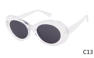 แว่นกันแดดทรงรีเล็กสไตล์วินเทจของเคิร์ต โคเบน สำหรับผู้หญิงยุค 90 ลายเสือดาว แว่นกันแดดเด็ก - Product Image 5