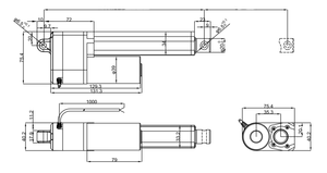 Actuador lineal impermeable IP65 de 12V/24V CC con retroalimentación de potenciómetro, opción Personalizada, soporte de montaje para instrumento cosmético - Product Image 6