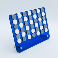 Jeu de 4 en ligne en acrylique Lucite, poli, de luxe, moderne, personnalisable, pré-assemblé, avec présentoir de stratégie Connect 4