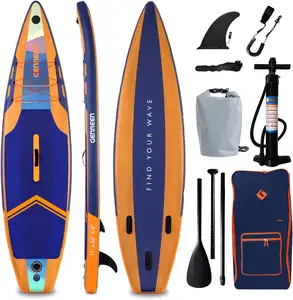 BLUE BAY Factory wholesale11' x 33" x 6" inflatable stand up paddle boards for non-slip deck with premium sup paddle boar