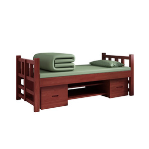 Custom Made Solid <b>Wood</b> Rubberwood <b>Bunk</b> <b>Bed</b> With Storage For Dormitory Bedroom Use - Product Image 4