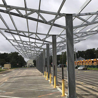 Système de montage au sol résidentiel commercial Panneau photovoltaïque Structure de stationnement de voiture solaire