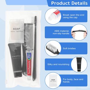 Kit de Baño Ecológico Desechable con Logotipo Personalizado para Hotel, Incluye Pasta de Dientes, Champú y Cepillo de Dientes - Tamaño Viaje para Habitación - Product Image 3