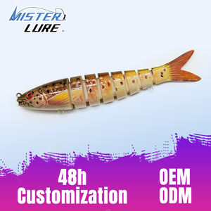 MISTER LURE Esca Articolata a 8 Sezioni 135mm 19.8g Affondamento Lento Azione Realistica Esca da Pesca in Plastica Multi-Sezione per Spigola e Luccio - Product Image 1