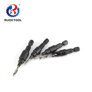 4pcs HSS 1/4 mango redondo de carpintería con cabeza avellanada tornillo taladro para trabajar la madera perforado se <span class=keywords><strong>abre</strong></span> - Product Image 2