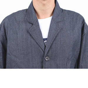 เสื้อคลุมทำงานผ้าเดนิม ผ้าฝ้ายหนา สำหรับงานโรงงาน ปรับแต่งโลโก้ได้ - Product Image 4